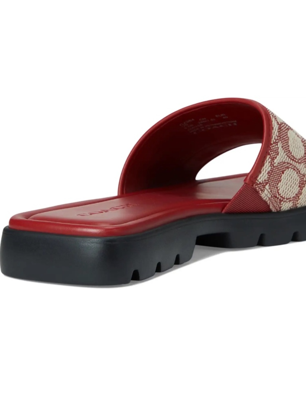 COACH Florence Sandals in Signature Textile Jacquard Women's Wedge Shoes Ruby - Picture 4 of 5